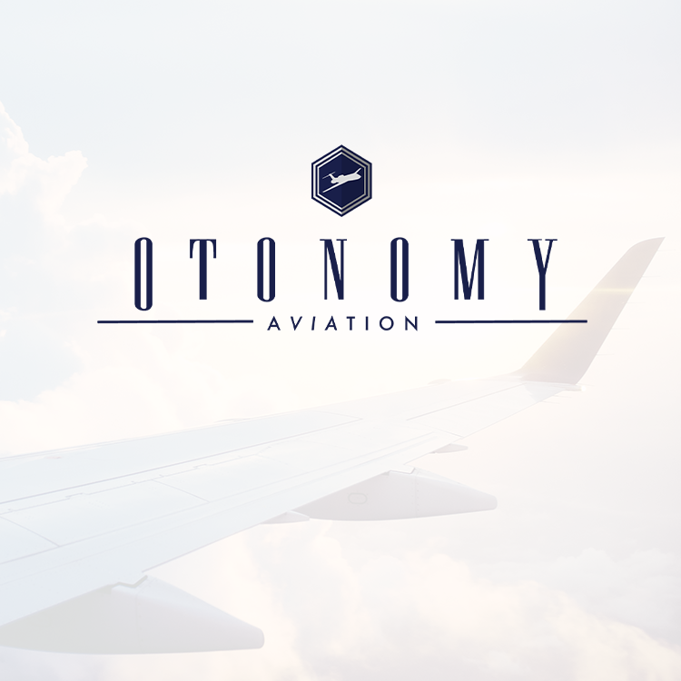 Logo bleu sur une image d'aile d'avion